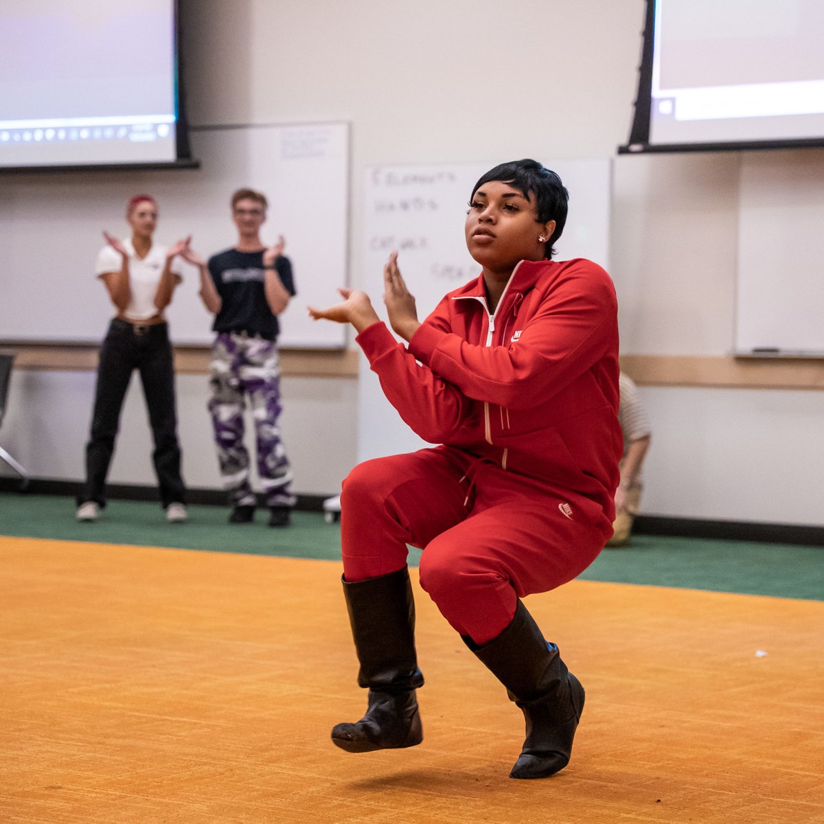 ColoradoStateU's tweet photo. 📸 Night 1️⃣ of The Category Is...Ballroom Culture &amp; Dance with HBO Max Legendary winners @TorieBalmain &amp; Calypso Jete Balmain. 

Students learned about Ballroom and its impact on LGBTQIA+ history and culture. Night 2️⃣ is tonight at 6 p.m. at Stadium 1204 🌈 https://t.co/0h2QhyFJKO