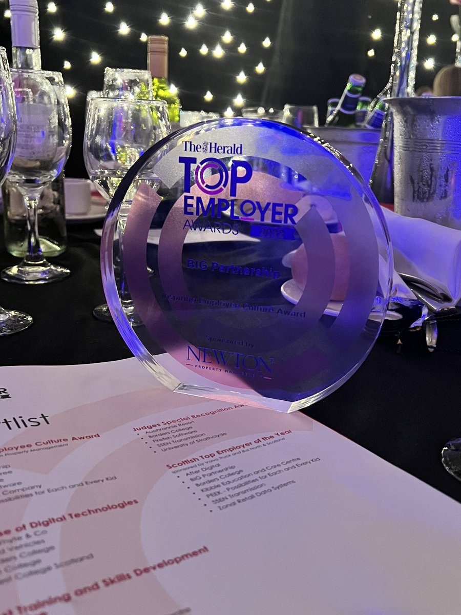 kyle_yeats's tweet photo. It’s a big win for the company’s ‘head of culture and bingo calling’ 🥲 @BIGPartnership @NewsquestEvents @heraldscotland #scotemployer22 https://t.co/1VBFmUwskV