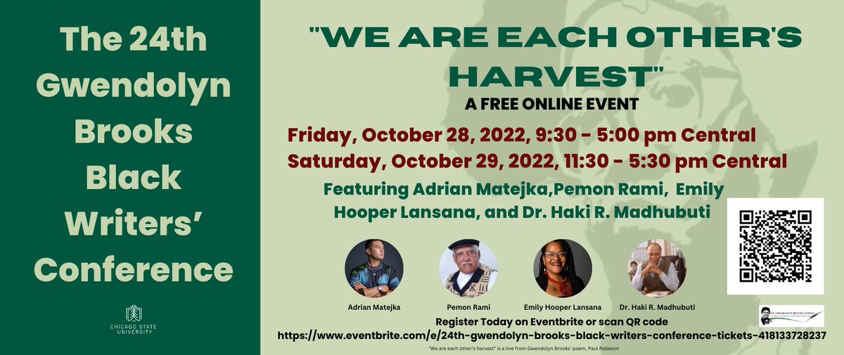 Join us for the 24th Gwendolyn Brooks Black Writers' Conference: "We Are Each Other's Harvest" October 28-29th to see Gail Upchurch! Gail Upchurch is a writer of young adult and adult fiction. eventbrite.com/e/418133728237