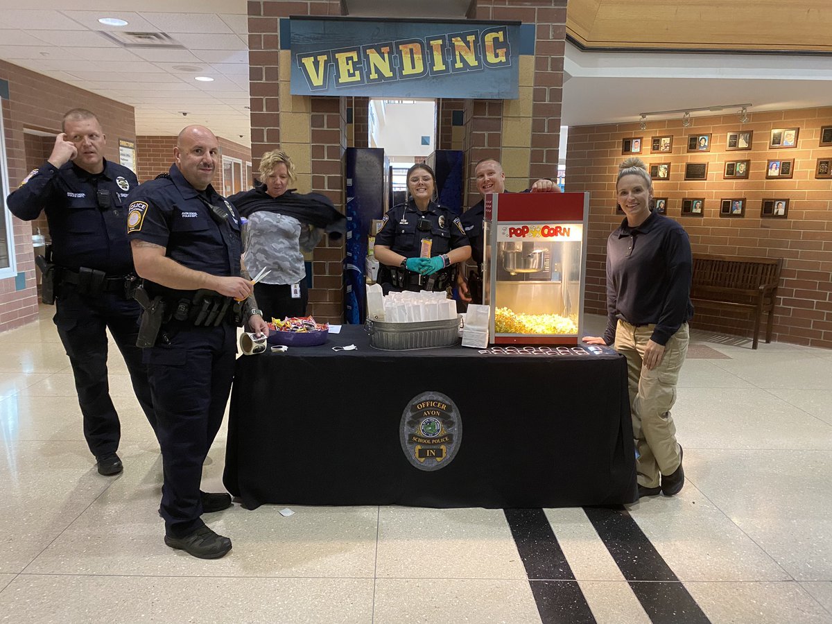 Avon Schools Police Department (Indiana) (@avonschoolspd) on Twitter photo Popcorn is flowing and goblins of all kinds have invaded Trunk or Treat at Avon High School!
Come out now and see your favorite SRO!
There are nearly 50 different AHS Clubs passing out candy.
All proceeds raised tonight benefit <a href="/aef_avonschools/">Avon Education Fdn</a> and <a href="/MLMaierPantry/">Mary Lee Maier</a>
#WeAreAvon Popcorn is flowing and goblins of all kinds have invaded Trunk or Treat at Avon High School!
Come out now and see your favorite SRO!
There are nearly 50 different AHS Clubs passing out candy.
All proceeds raised tonight benefit <a href="/aef_avonschools/">Avon Education Fdn</a> and <a href="/MLMaierPantry/">Mary Lee Maier</a>
#WeAreAvon