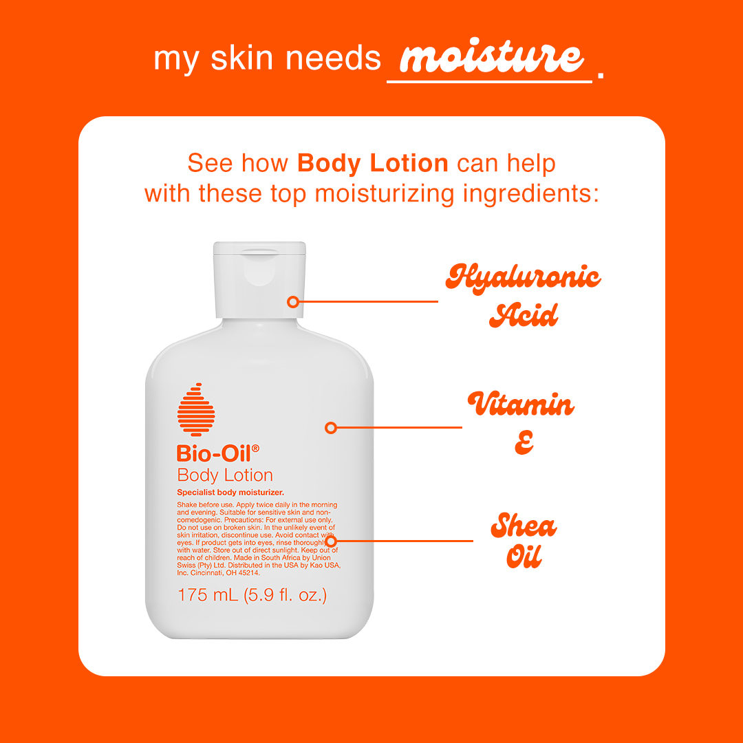 Treat thirsty skin to Bio-Oil Body Lotion, made with ingredients for moisture that lasts👇

🧡 Shea Oil 
🧡 Vitamin E
🧡 Hyaluronic Acid

Pick yours up today at <a href="/ultabeauty/">Ulta Beauty</a> for happy and healthy skin!