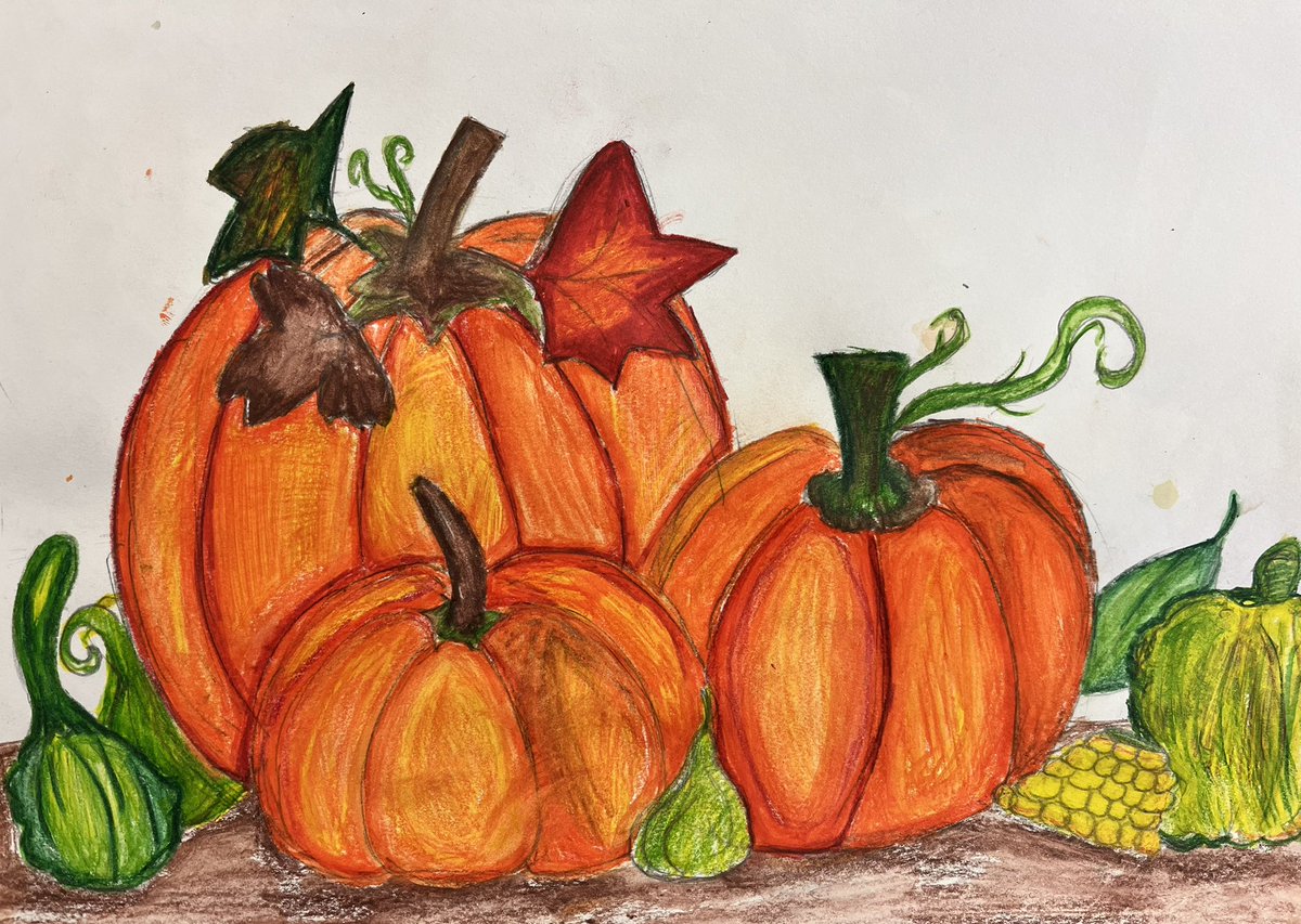 ArtwithMrsPriv's tweet photo. It’s pumpkin season in 2nd, 5th and 6th grade @wsselementary https://t.co/OmdWZ34JQ4