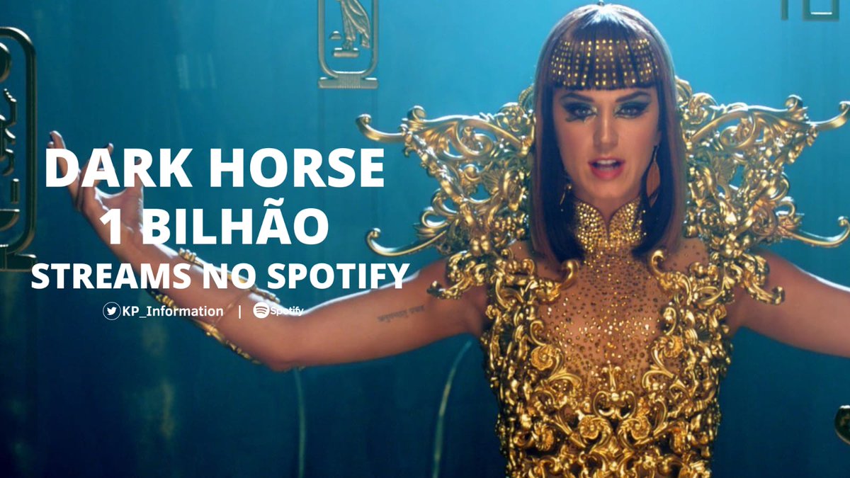 KP_information's tweet photo. "Dark Horse" de katy Perry acaba de ultrapassar 1 BILHÃO de streams no Spotify, é a primeira música da cantora a bater essa marca. https://t.co/nzIavoAMNC