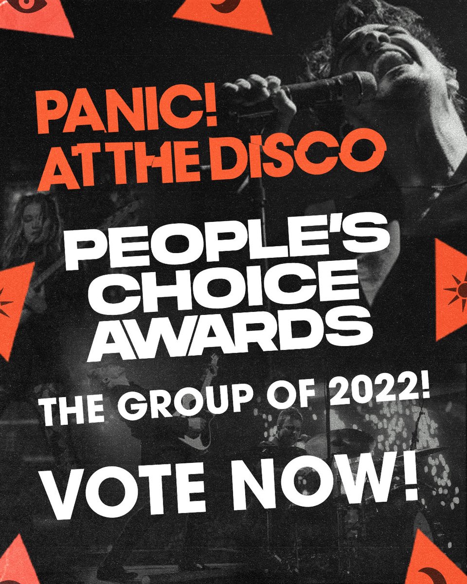 PanicAtTheDisco's tweet photo. Nominated for #TheGroup of 2022 at @peopleschoice! 🎉🔥 Get ya votes going ➡️➡️ https://t.co/khkjpZcwnH https://t.co/OzlX6VUAAp