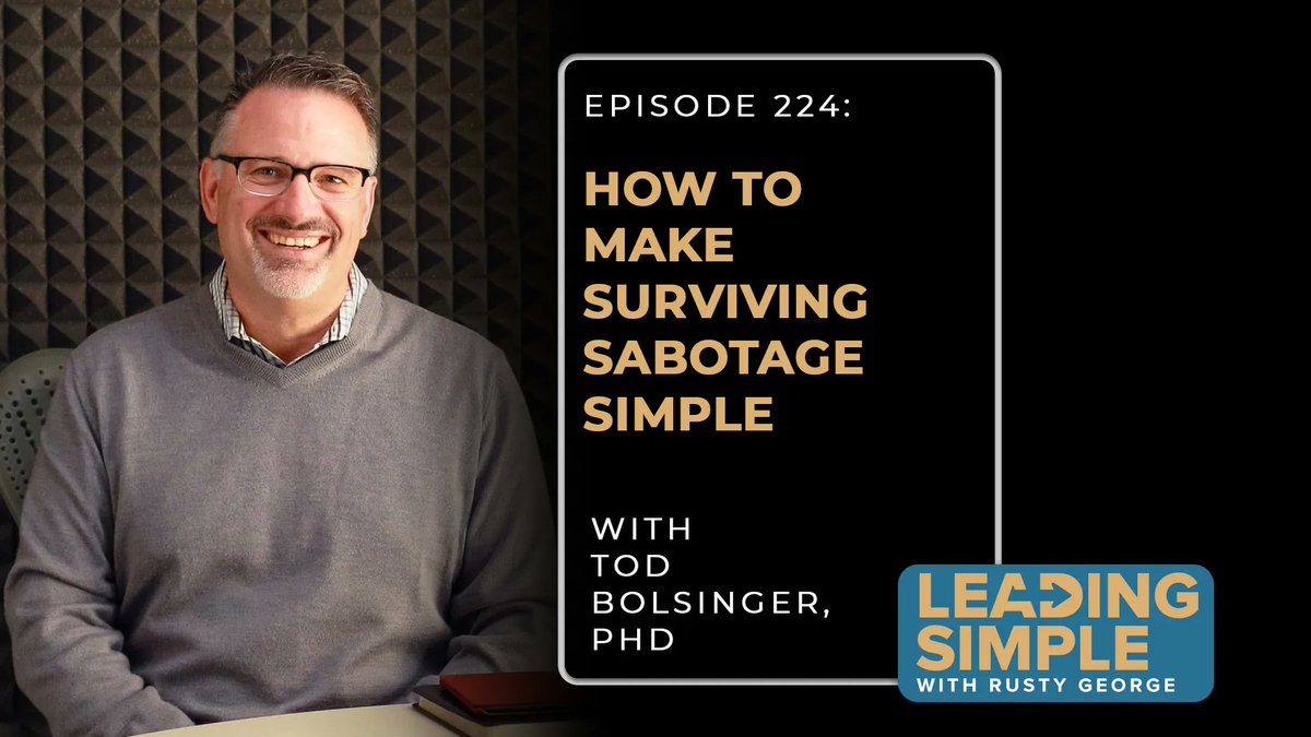 Tod Bolsinger is a seminary professor, author, &amp; leadership coach dedicated to helping faith leaders thrive as change leaders. It was great getting his insights on how to become a more resilient leader. You can listen to our conversation here: buff.ly/3zfsUmk