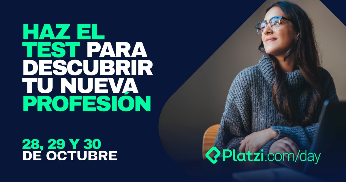 platzi's tweet photo. Para saber cómo aprovechar las 72 horas gratis de #PlatziDay, empieza haciendo el test que de acuerdo a tus intereses te sugiera la mejor forma de empezar. 

📝Hazlo ahora y comparte el resultado: https://t.co/4h01DBROnu https://t.co/Ncsm47h5Yb