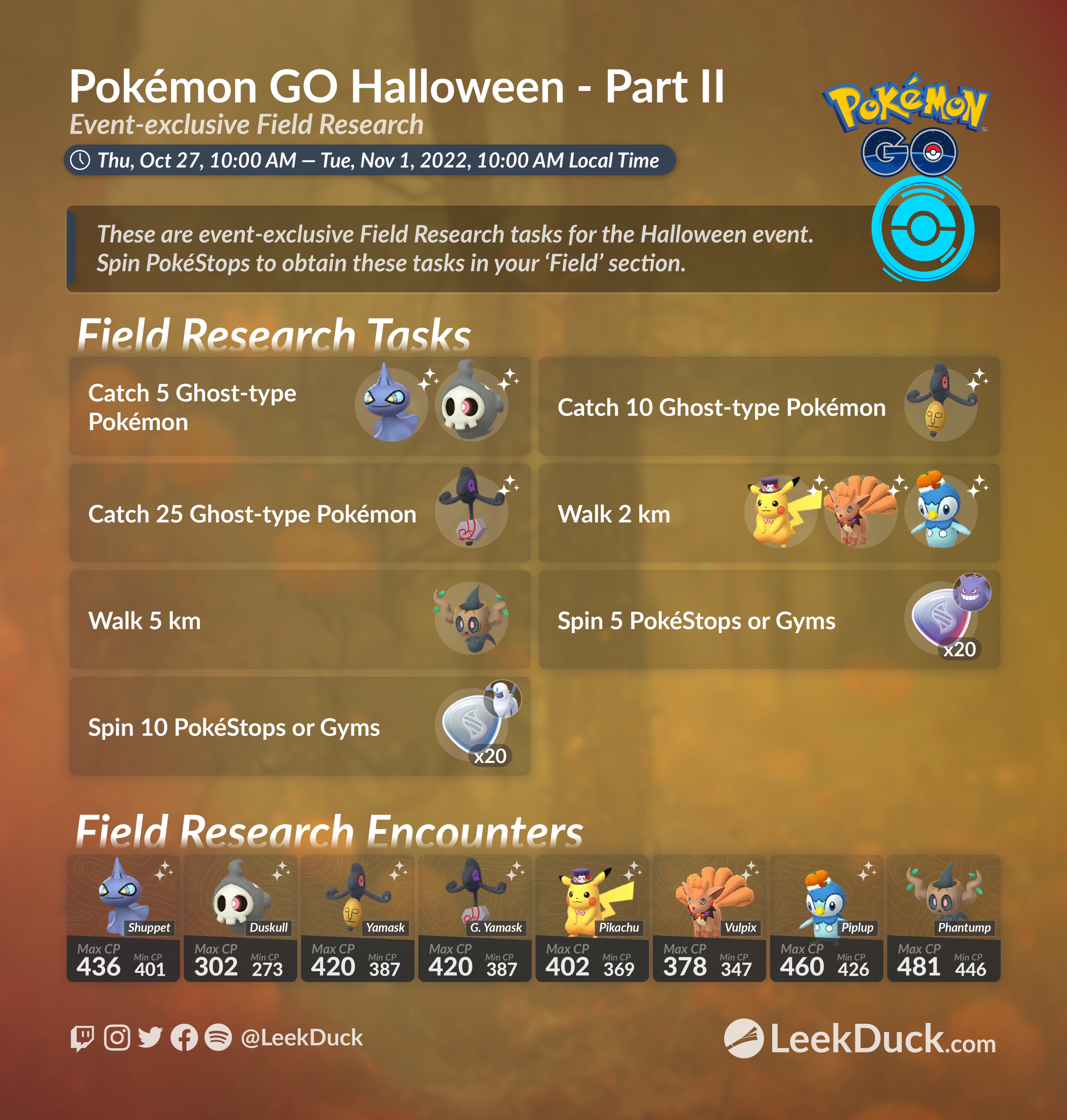 Leek Duck on Twitter "Pokémon GO Halloween Part II Full Details https//t.co/gXG2ip0N6k