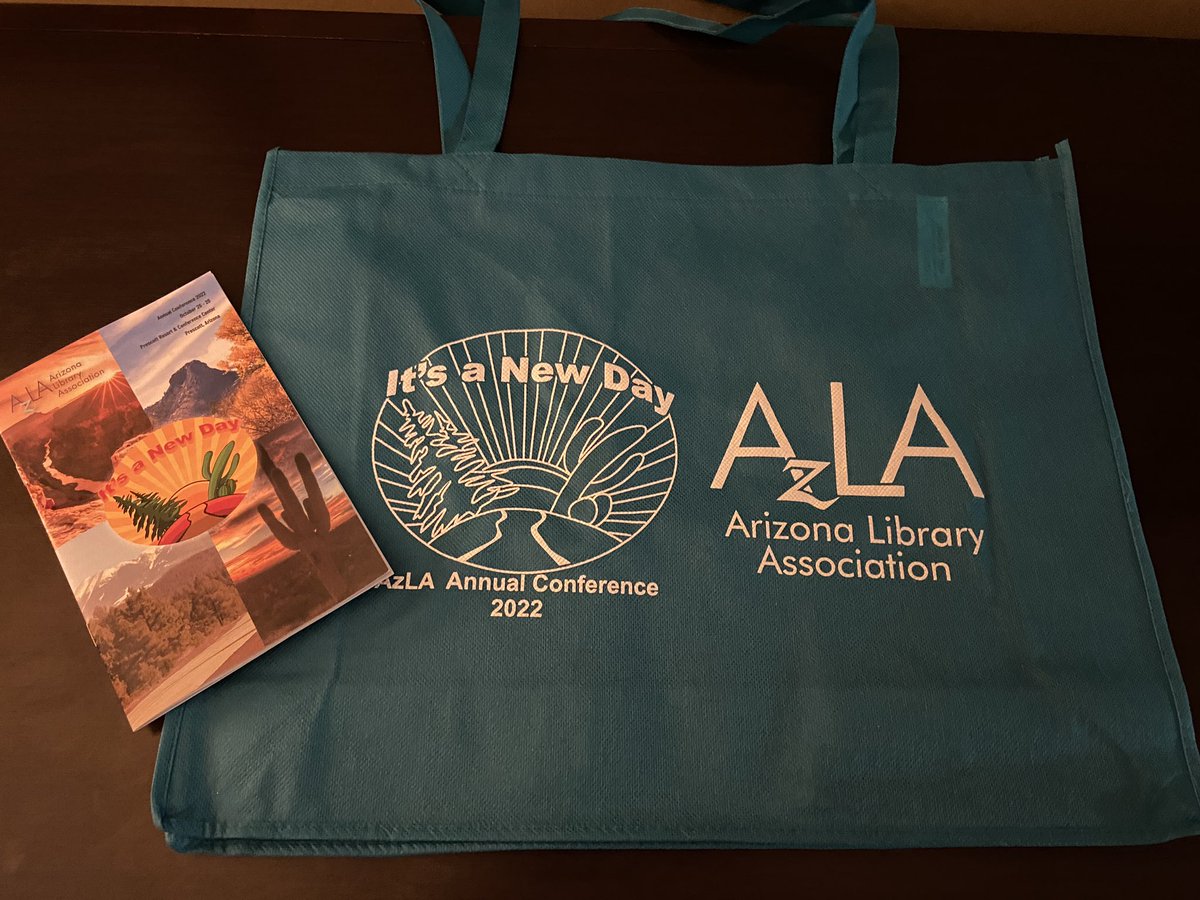 KorinaTueller's tweet photo. I attended my first Arizona Library Association conference six years ago as a new MLIS student and was hooked. Attending AzLA and learning from such talented, passionate people has been instrumental in my growth as a librarian. In Prescott and ready to learn! #itsanewdayazla https://t.co/c5bCMyGLqN