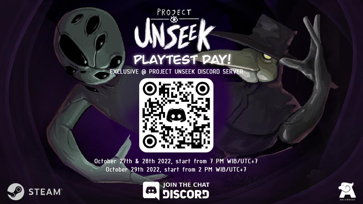 Today is the day! Playtest Session Day 1 will start tonight! Join our Discord server to try Project UNSEEK's newest features early! 🔗discord.gg/N2vBaxHhH7 #playtesting #ProjectUNSEEK #horrorgames #steam #SteamScreamFest #indiedev #gamedev #multiplayergames