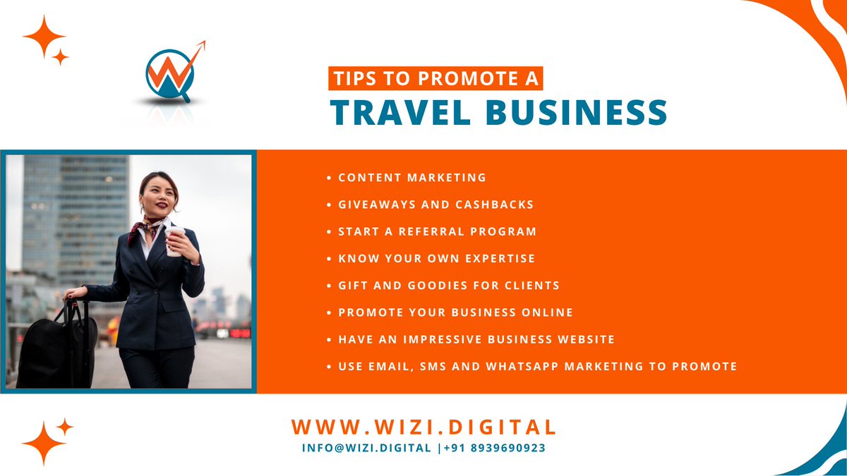 WiziLtd's tweet image. Tips to Promote a Travel Business

#wizidigital #touroperator #traveloperator #business #travelmarketing #travelmarketingagency
