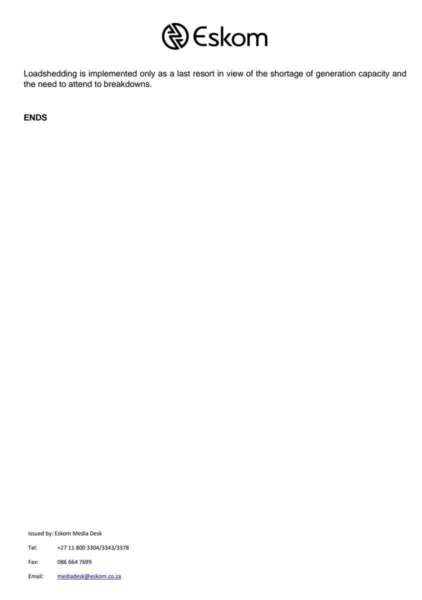 Eskom Hld SOC Ltd tweet media