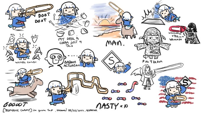 Trombone Champ brainrot steam doodles tonight with Gura

#gawrt 