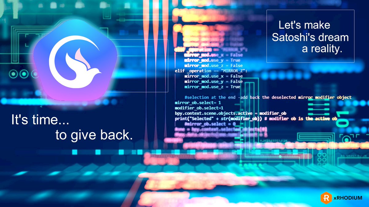 Calling all #developers and #coders. #xRhodium is looking for new #volunteer #developers. We are a fully #decentralized #community driven project in hopes of improving the already completed FreeMarket.One #software #application. Please DM us here on #Twitter.
#XRC $XRC