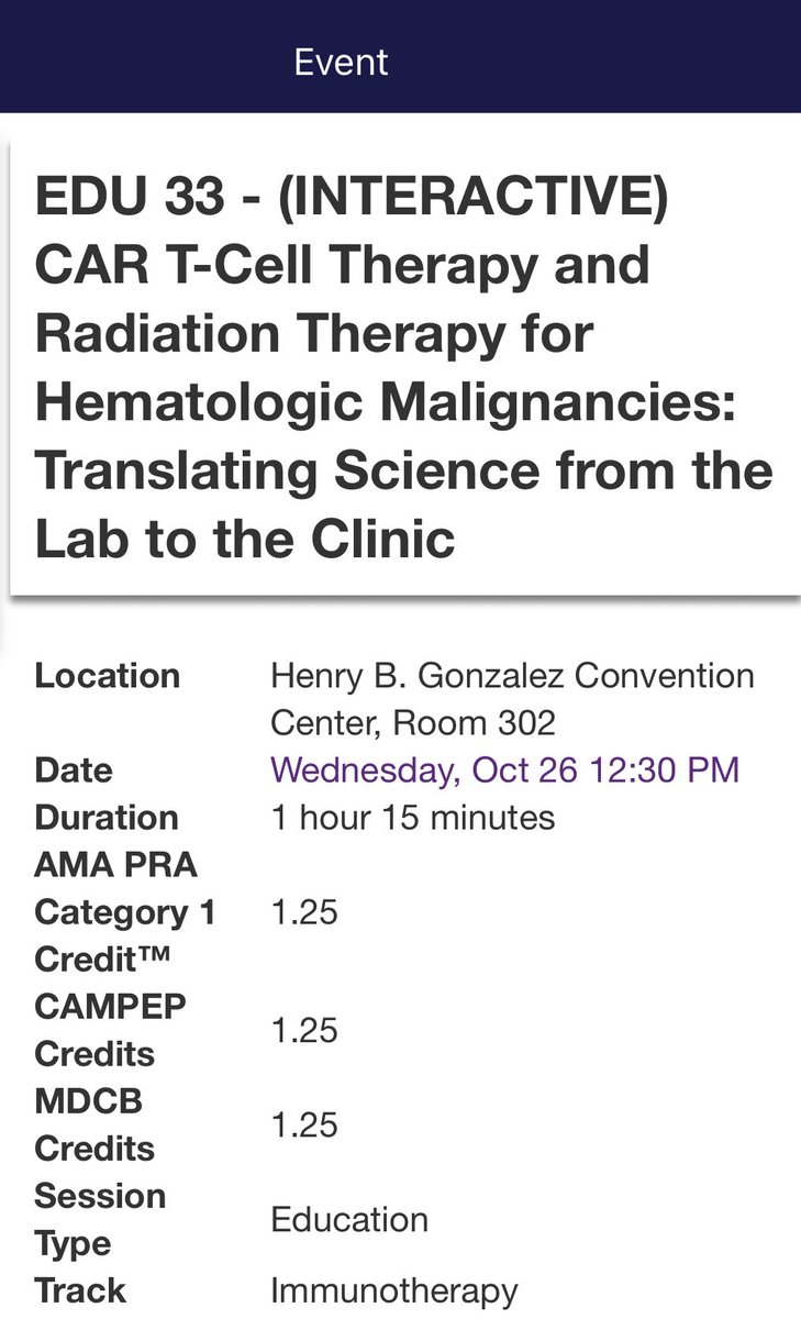 If you missed the CAR T session on the last day of #ASTRO22 make sure you watch it! Insightful talks from internationally recognized experts <a href="/SoniSmithMD/">Soni Smith MD</a> , <a href="/CarlDeSelm/">Carl DeSelm MD PhD</a> &amp; <a href="/GeorgeMikhaeel/">George Mikhaeel</a>. Appreciate the #MedOnc &amp; lab perspectives. Thanks <a href="/sitcancer/">Society for Immunotherapy of Cancer</a> &amp; <a href="/ASTRO_org/">ASTRO</a> for your support!