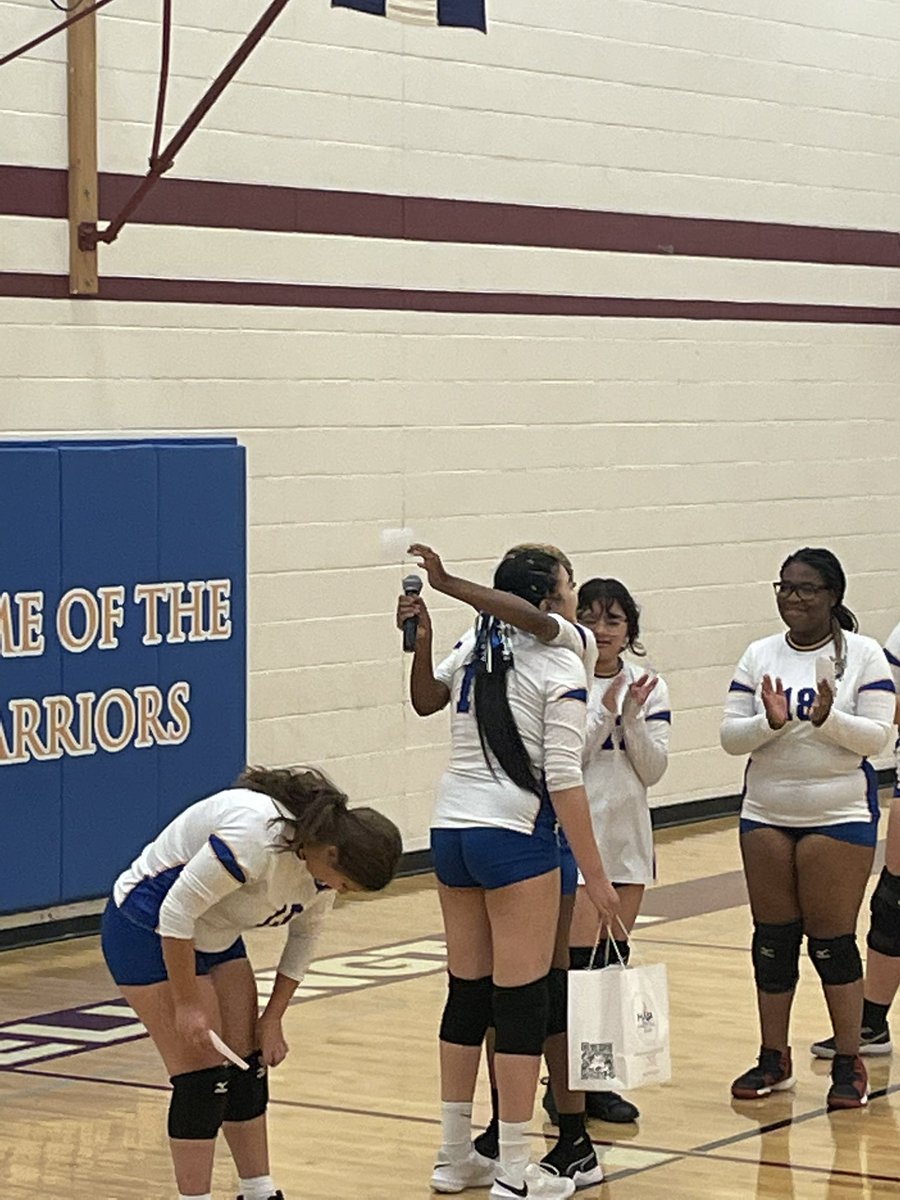 StaffPCA's tweet photo. Final Girls’ Volleyball home match of the year.   Saying goodbye to our senior Alana Salas.  Let’s go Warriors. #psdproud #theWarriorWay https://t.co/Zp6UdSzsiv