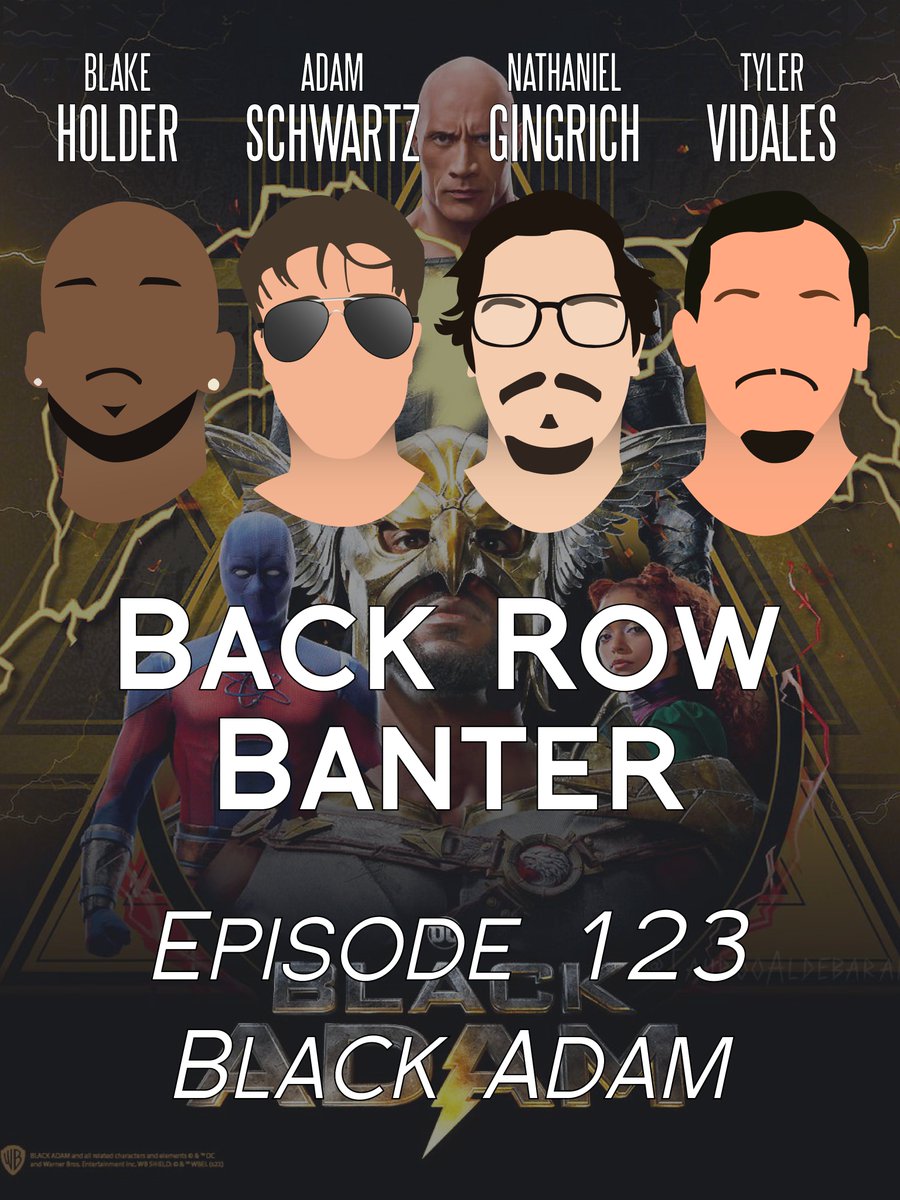 BanterRow's tweet photo. #BlackAdamMovie has a 7.1 rating on IMDB, but is it deserving of it? Find out our thoughts on The Rock's debut superhero flick in this week's episode!

https://t.co/7ged6QkOMx https://t.co/Ziic5MWU69