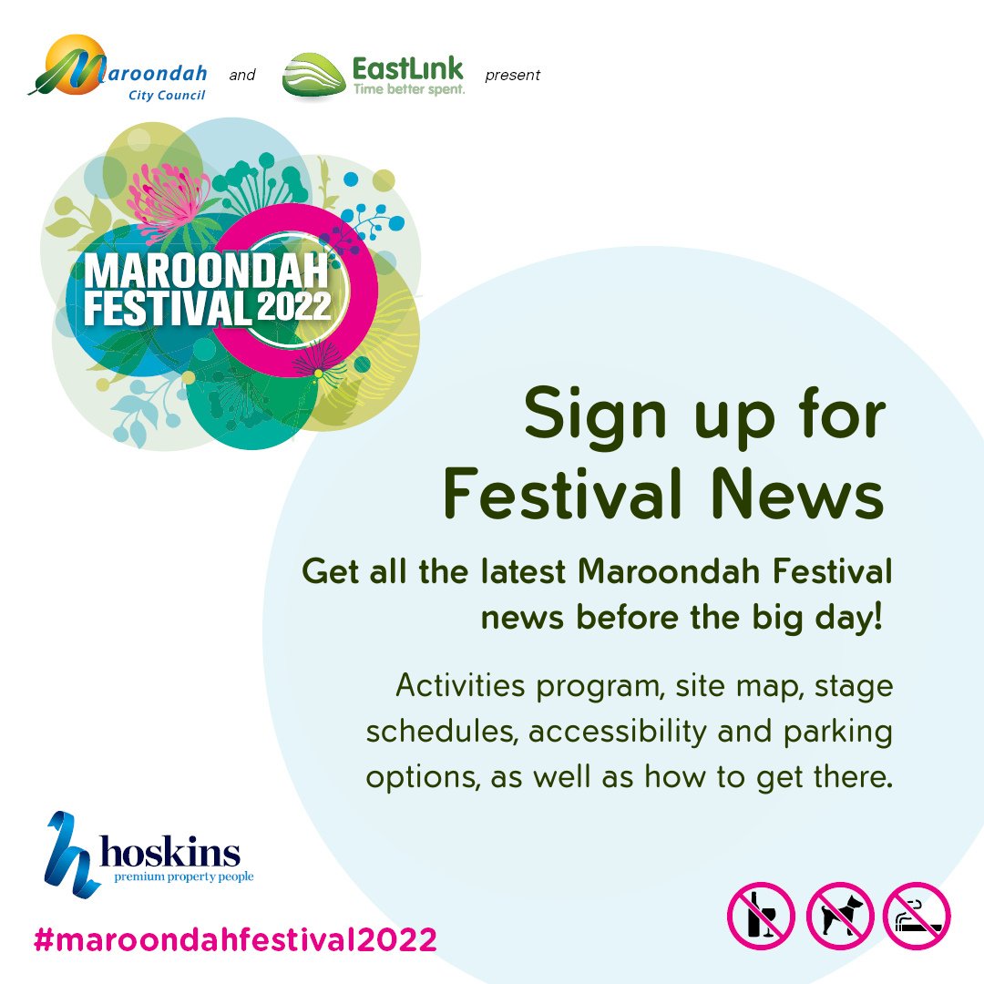 📰 🎪 Keep up to date with all things Maroondah Festival! Subscribe to Maroondah News to receive Maroondah Festival information straight to your inbox before the big day on Sunday 6 November. Subscribe here eepurl.com/gRpplX