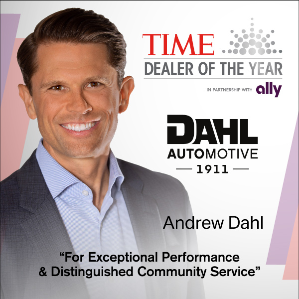 Congratulations to Andrew Dahl of <a href="/dahlauto/">Dahl Automotive</a> on becoming Wisconsin’s 2023 Time Dealer of the Year! The TIME Dealer of the Year program honors new car dealers who exhibit exceptional performance and perform distinguished community service. bit.ly/3TU7K5S