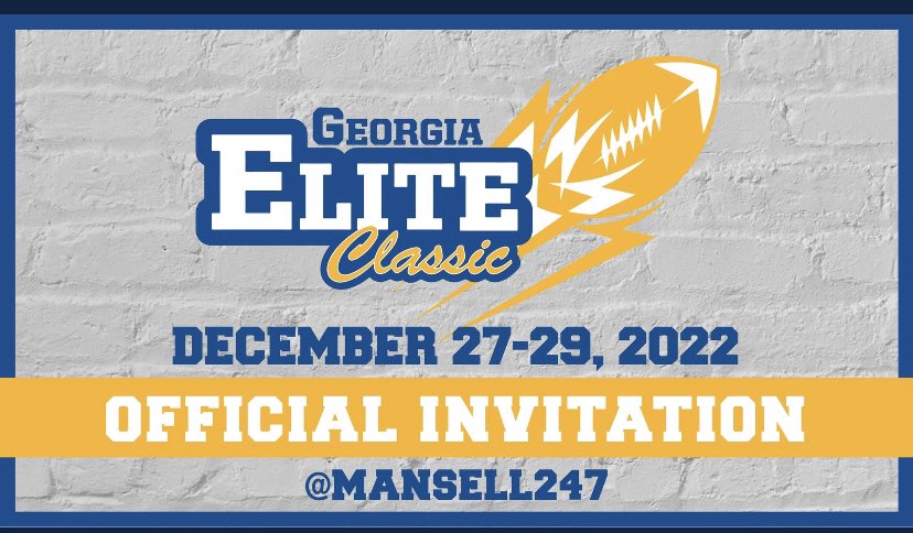 beyond thankful to receive an invitation to the elite classic🙏🏾! @Mansell247 @jamieabrams39 @QuaSearcy @CdrtownRecruits @CedartownF