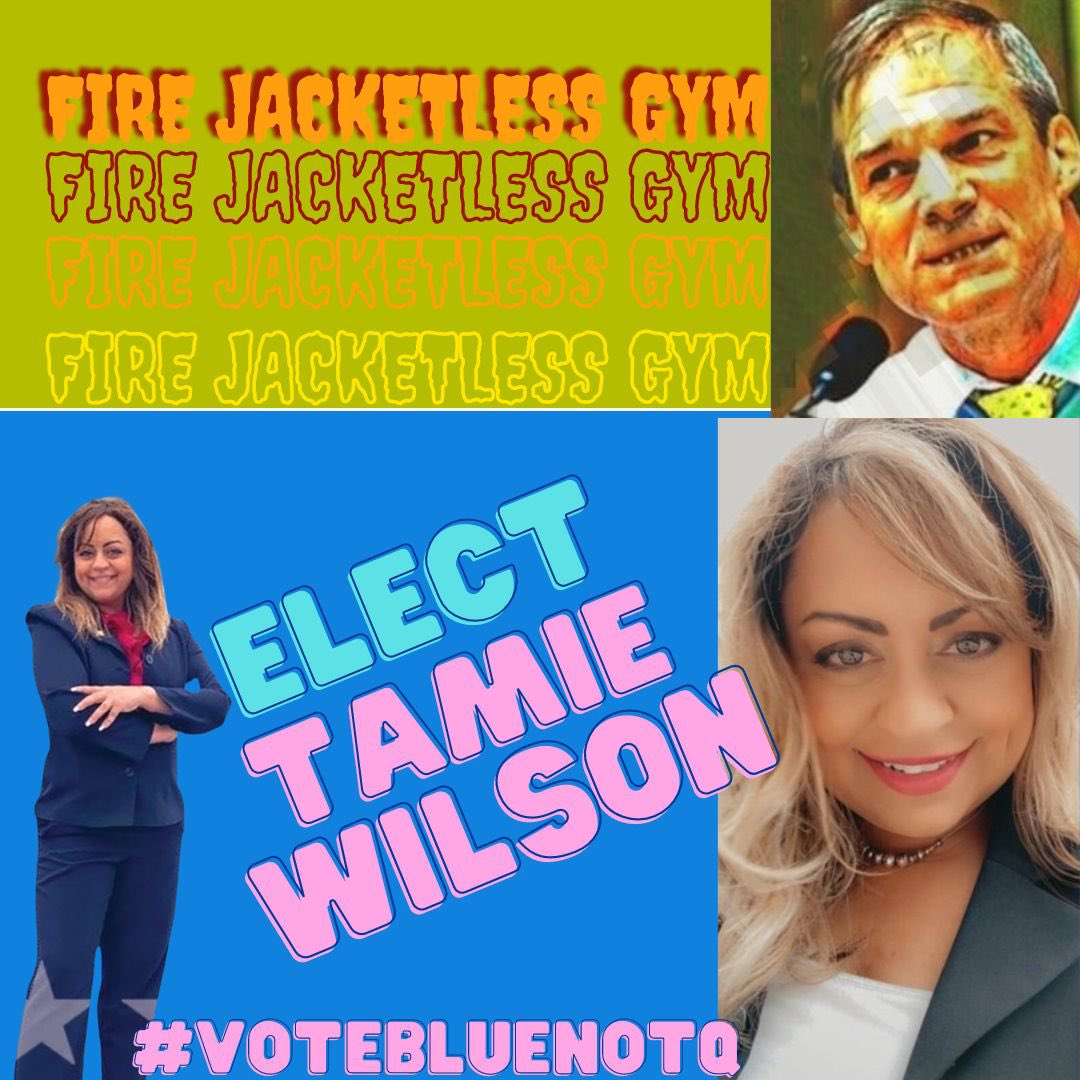 cchexcsechotmai's tweet photo. @TamieUSCongress knows #AbortionIsHealthcare & is on the ballot this #Roevember!
#JacketlessGym doesn’t give a crap! She’ll help pay go up, reduce Violence & help small business! Ya know, normal things. #JacketlessGym does🚫! Hire @TamieUSCongress & #FireJimJordan!
#VoteBlueNotQ! https://t.co/TTJeyO8CEg