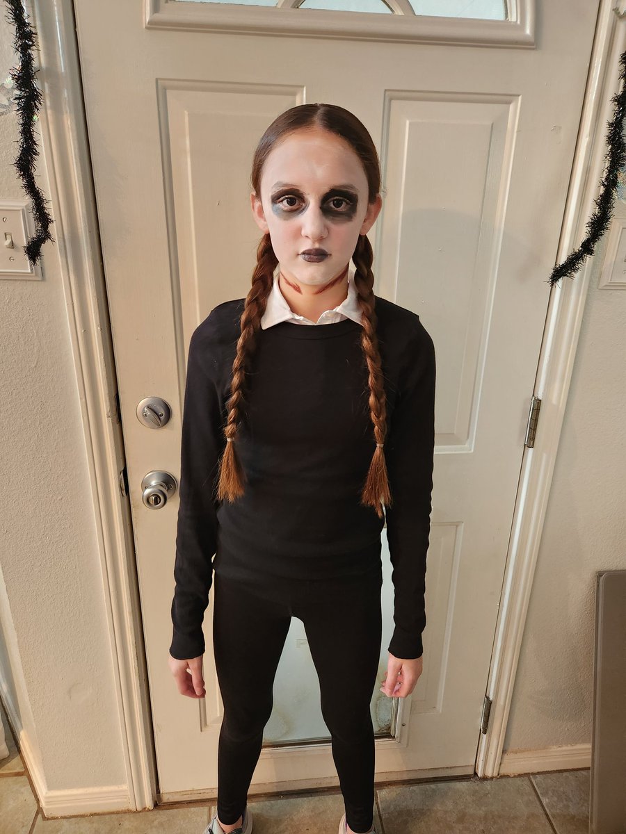 My little Zombie Wednesday is ready for Thrill-A-Mill! #APStin #SkyhawkPride