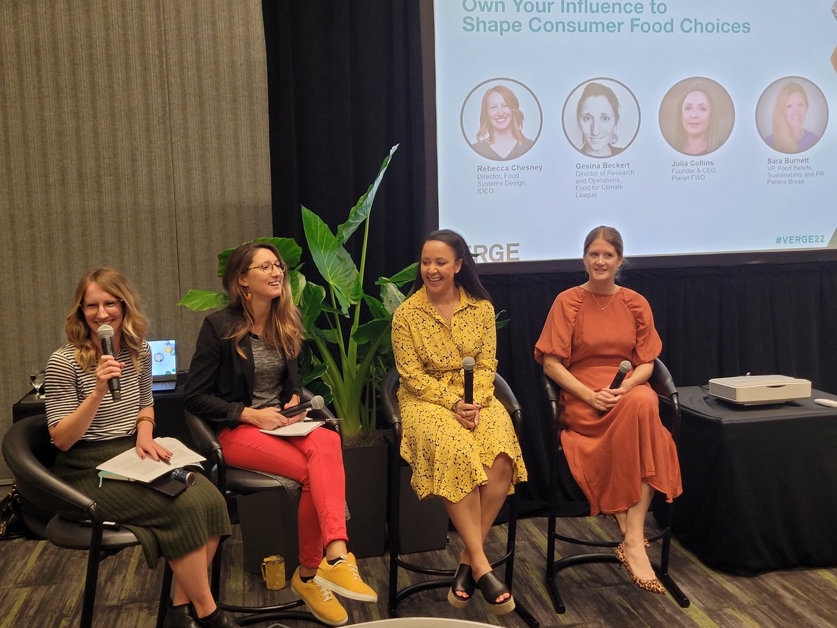 Thought-provoking panel at #VERGE22 about promoting and serving a climate-aware nourishing diet. @acommonfeast <a href="/ideo/">IDEO</a> <a href="/JuliaCollins/">Julia Collins</a> <a href="/PlanetFwd/">Planet FWD</a> @SaraBurnettPNRA <a href="/panerabread/">Panera Bread</a>  <a href="/food4climate/">Food for Climate League</a>
Change economics:
linktr.ee/foodfunded