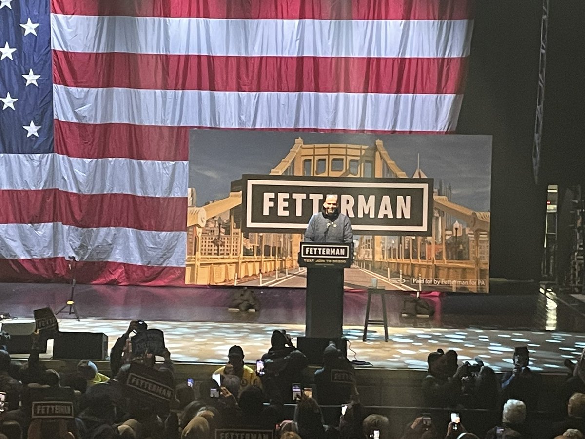 Huge crowd for Fetterman tonight outside the stadium folks here still call Heinz Field. “Doing that debate wasn’t exactly easy,” he says, acknowledging the obvious.