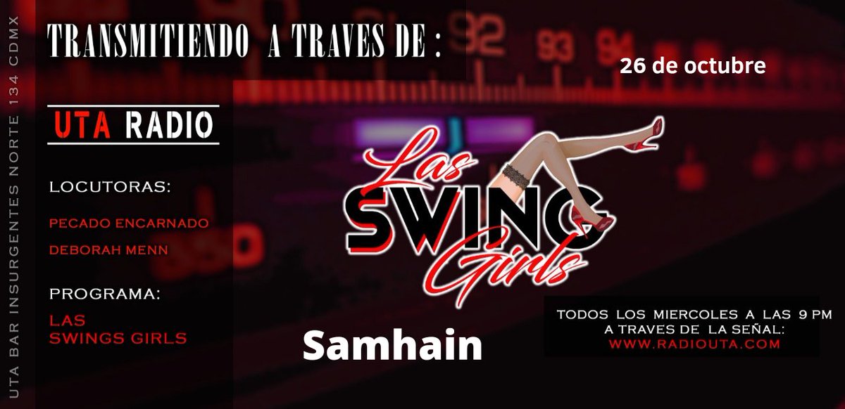 pecadoencarnado's tweet photo. Hoy tenemos especial de octubre acompáñame junto a @DeborahMenn y la selección de musical de @LokyNoriega en la transmisión del programa de #laswingirls a través de @UtaRadioTw 
El tema de hoy #samhain https://t.co/ImIdtQyej3