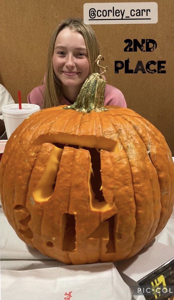 Our players showing some school spirit by carving some pumpkins in the Garrison! #greatness #neverquit #goreddies