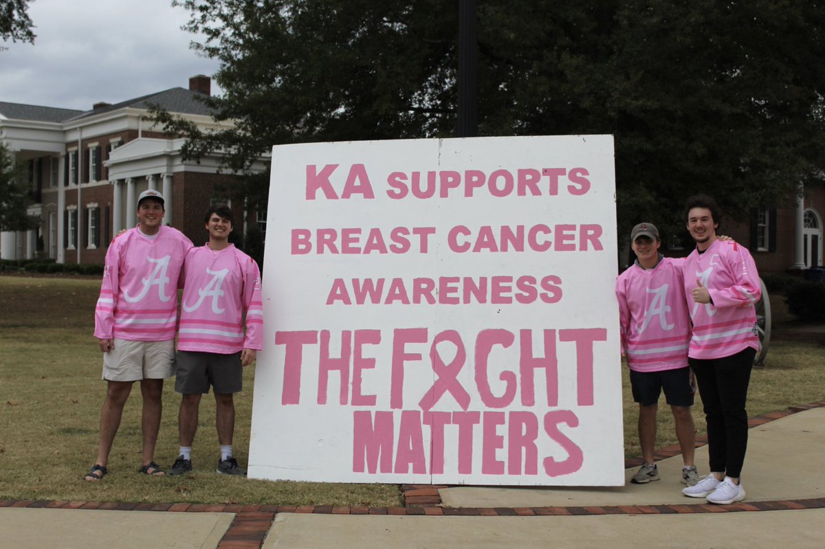 alabamahockeyd3's tweet photo. greek life loves d2 hockey, our pretty in pink jerseys, and supporting breast cancer awareness 💗💗💗 #puckcancer https://t.co/0cnJtJgF8W