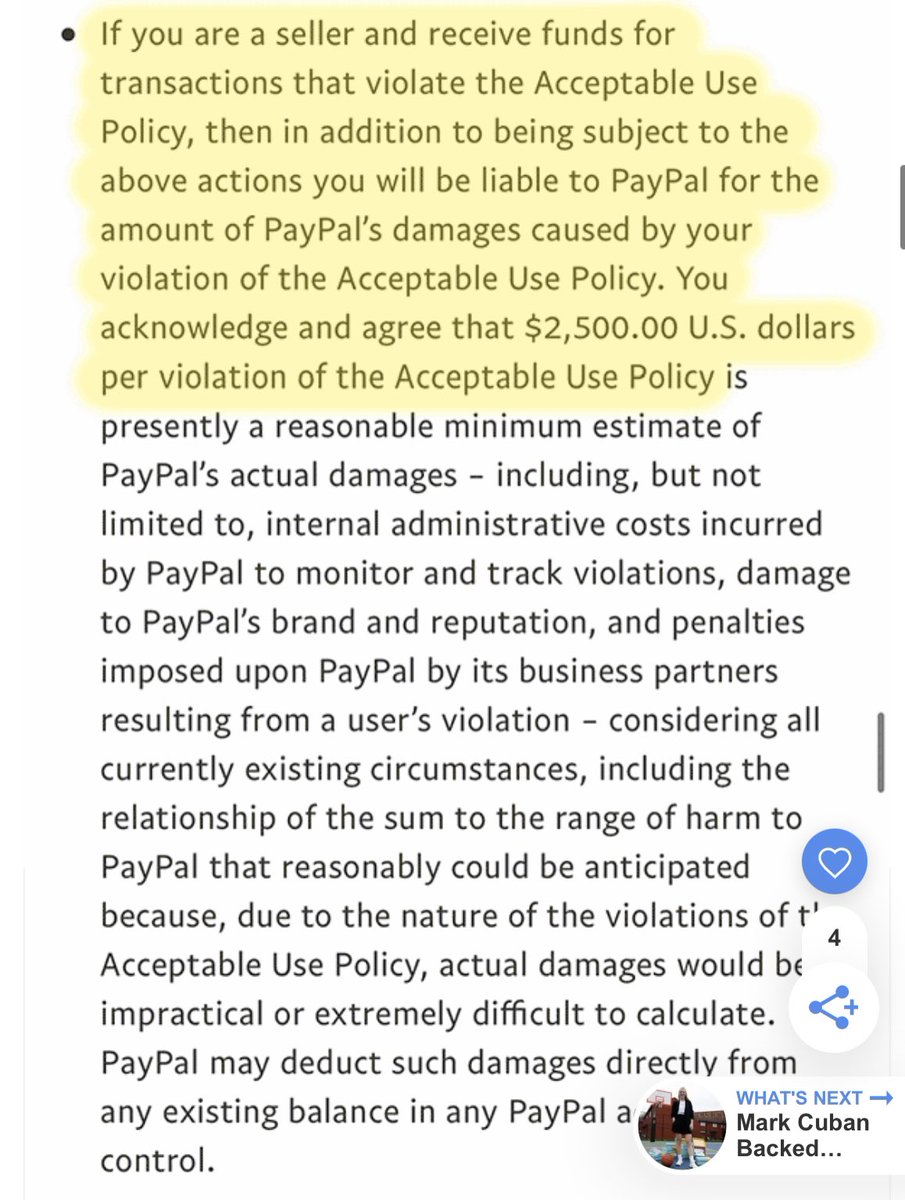 Remember that time PayPal updated their terms so they could steal $2,500 from your account if you say something they don’t like then people got mad and they were like jk jk nvm just a prank bro. Well. They added it back in when you weren’t looking. This is why we go bankless.