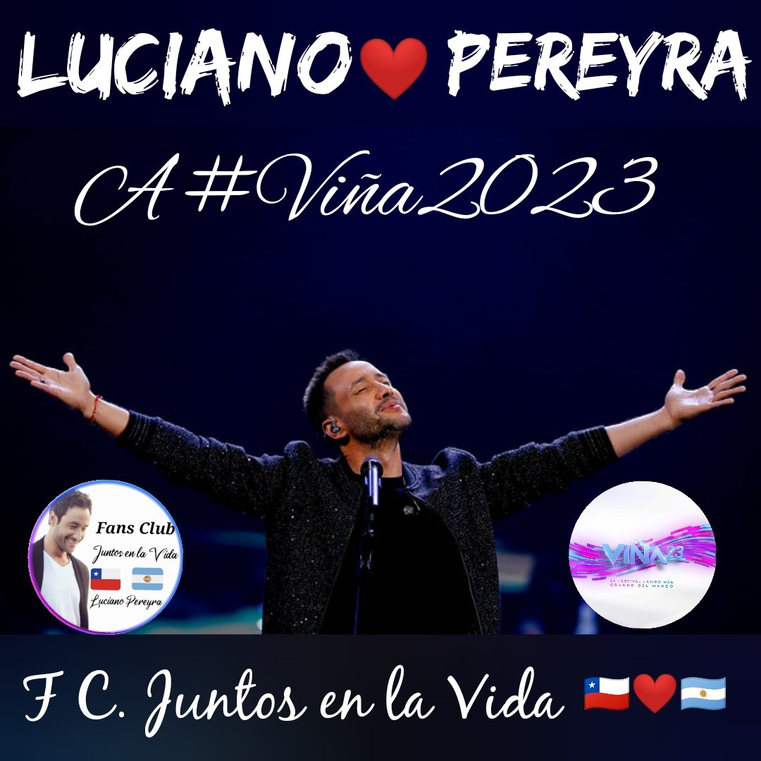 Comisión organizadora del Festival de Viña 2023. Queremos ver a nuestro querido <a href="/LucianoPereyra/">Luciano Pereyra</a> en <a href="/elfestival/">Festival de Viña del Mar</a> con Show completo cariños somos <a href="/Juntosenlavida/">Fc OficialJuntos en la Vida 🇨🇱♥️ 🇦🇷</a> 🇨🇱 ❤️🇦🇷. <a href="/canal13/">El 13</a> <a href="/tvn/">TVN</a> <a href="/bizarrolivecl/">Bizarro Live Entertainment</a> <a href="/LujanProd/">Luján Producciones</a> <a href="/NicoGaribotti/">Nico Garibotti</a> <a href="/MacaRipa/">Macarena Ripamonti</a>