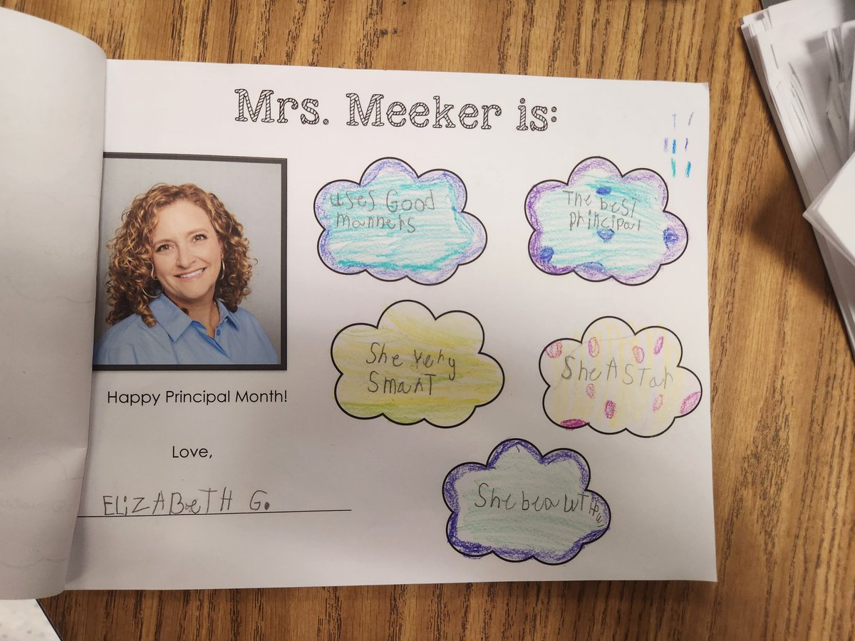 MrsK_Mills's tweet photo. 1st Grade loves Mrs. Meeker! We created a thank you book using adjectives, and made a special message just for her (QR code). Happy Principal Appreciation Month @JillMeekerECW !! You are an amazing leader!!! @ecwestwildcats #FCS #ECWest #PrincipalMonth #PrincipalAppreciation https://t.co/jyv0k6gsID
