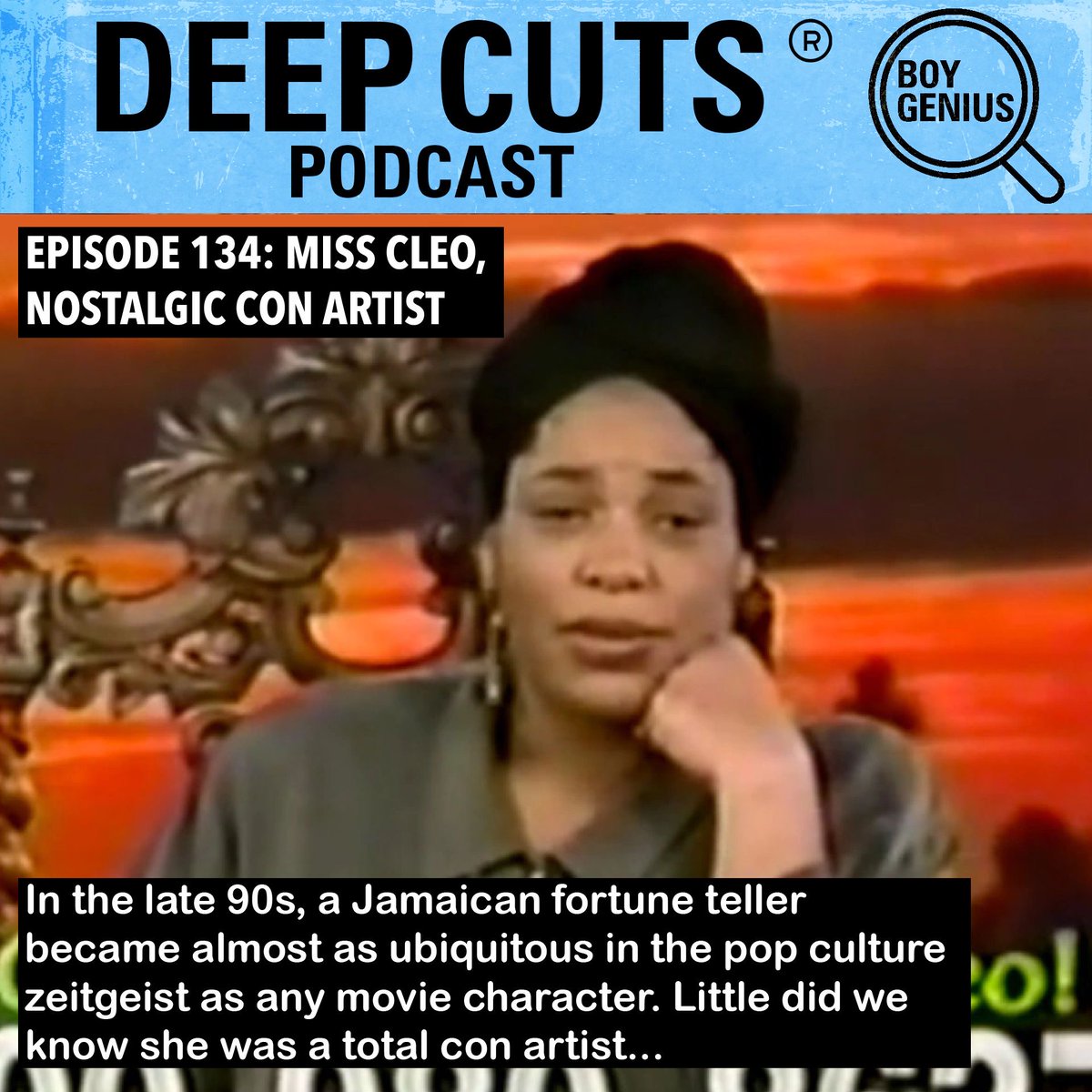 deepcutspod_'s tweet photo. https://t.co/NzQOEQ7qPZ In the late 90s, a Jamaican fortune teller became almost as ubiquitous in the pop culture zeitgeist as any movie character. Little did we know she was a total con artist... https://t.co/FkLgITAsjp