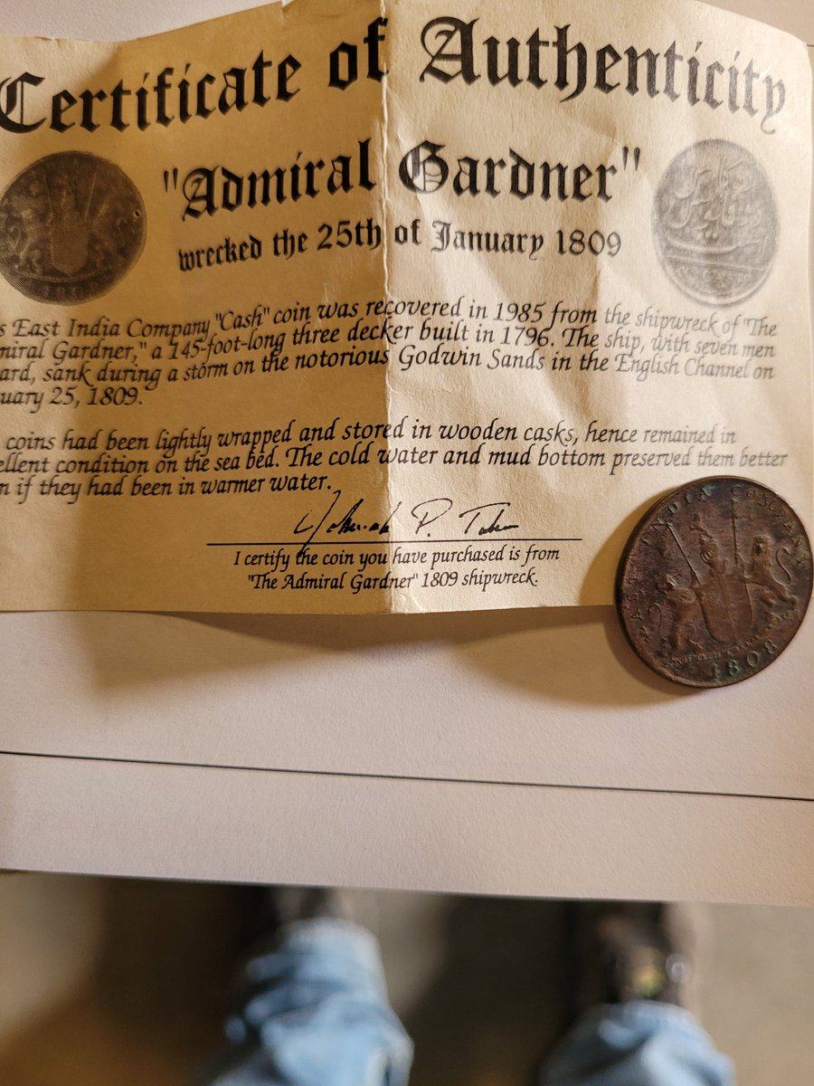 Coworker brought a bag of mostly modern Euro coins he brought back from a vacation. In the bag was one coin recovered from a shipwreck. I didn't get a good pic as we were at work. Oldest coin I've held in a while 👍 #Saturdaynightcoinshow