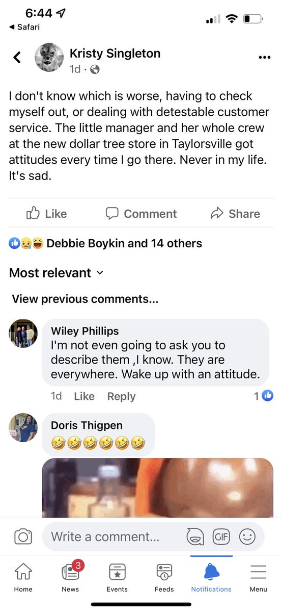 NiaStout's tweet photo. @myfamilydollar Do you approve of your store management harassing and threatening customers via social media? https://t.co/ZvPDZcYowM
