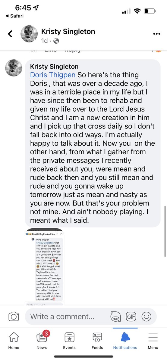 NiaStout's tweet photo. @myfamilydollar Do you approve of your store management harassing and threatening customers via social media? https://t.co/ZvPDZcYowM
