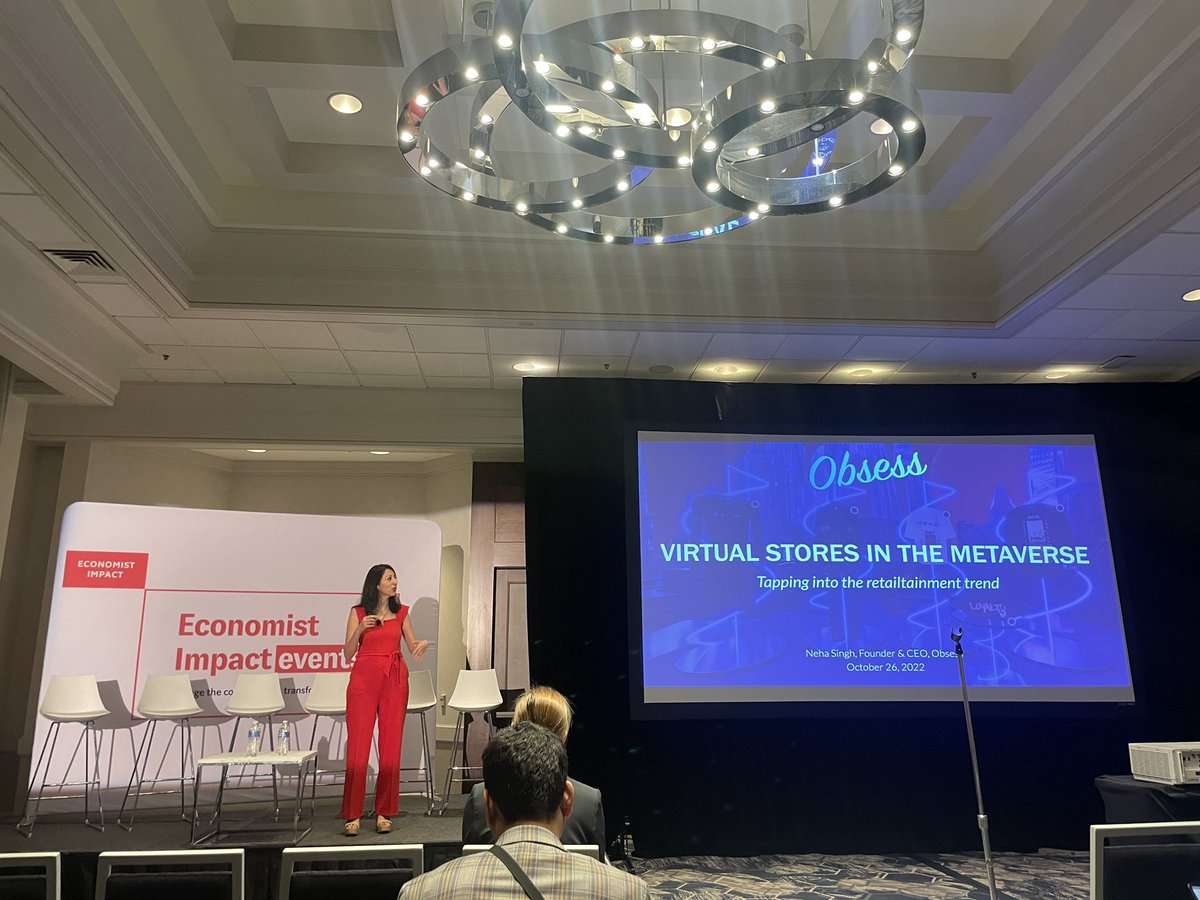 Neha Singh of @obsessVR talks about experiential retail and how brands are driving discovery using #XR Over 150 brands have used Obsess so far! @TheEconomist Metaverse Summit @WXRfund #metaverse #brands #ROI #retail