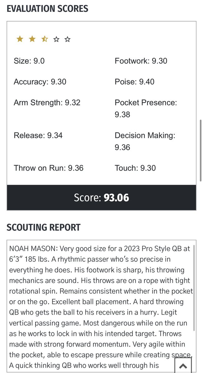 Just released! <a href="/QBHitList/">QBHitList.com</a> Premium 2023 QB <a href="/Noah_Mason15/">Noah Mason</a> West Valley Hs(CA) 

Evaluation, Scouting Report and Rank‼️

👀 Check it out!

Profile: qbhitlist.com/profile/noah-m…