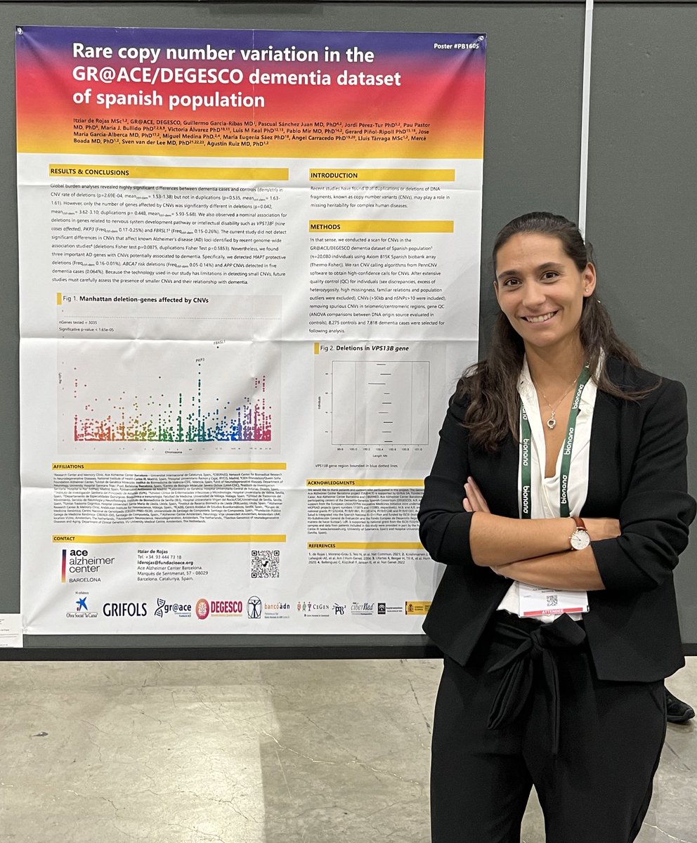 Itziar de Rojas (@itziar_rojas) on Twitter photo Happy to present our work <a href="/AceAlzheimer/">Ace Alzheimer Center Barcelona</a> on #ASHG2022 LA !
Come find me and my poster “Rare copy number variation in the GR@ACE/DEGESCO dementia dataset of spanish populations” (PB1605).
Let’s talk genomics! 🧬 Happy to present our work <a href="/AceAlzheimer/">Ace Alzheimer Center Barcelona</a> on #ASHG2022 LA !
Come find me and my poster “Rare copy number variation in the GR@ACE/DEGESCO dementia dataset of spanish populations” (PB1605).
Let’s talk genomics! 🧬