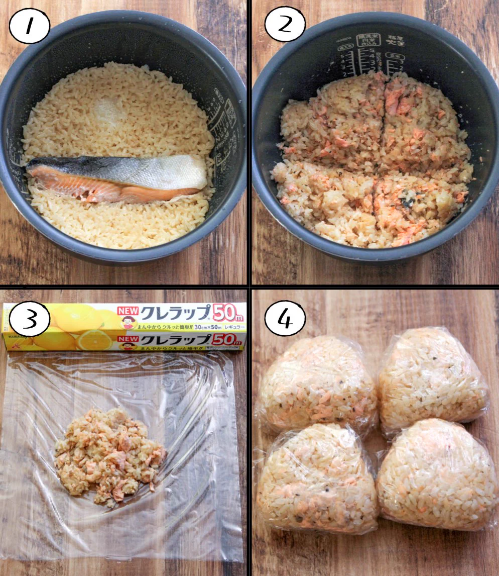 美味しくないわけがない！旬の『鮭』を調味料と一緒に炊くだけ♪魚嫌いでも食べられる絶品おにぎり