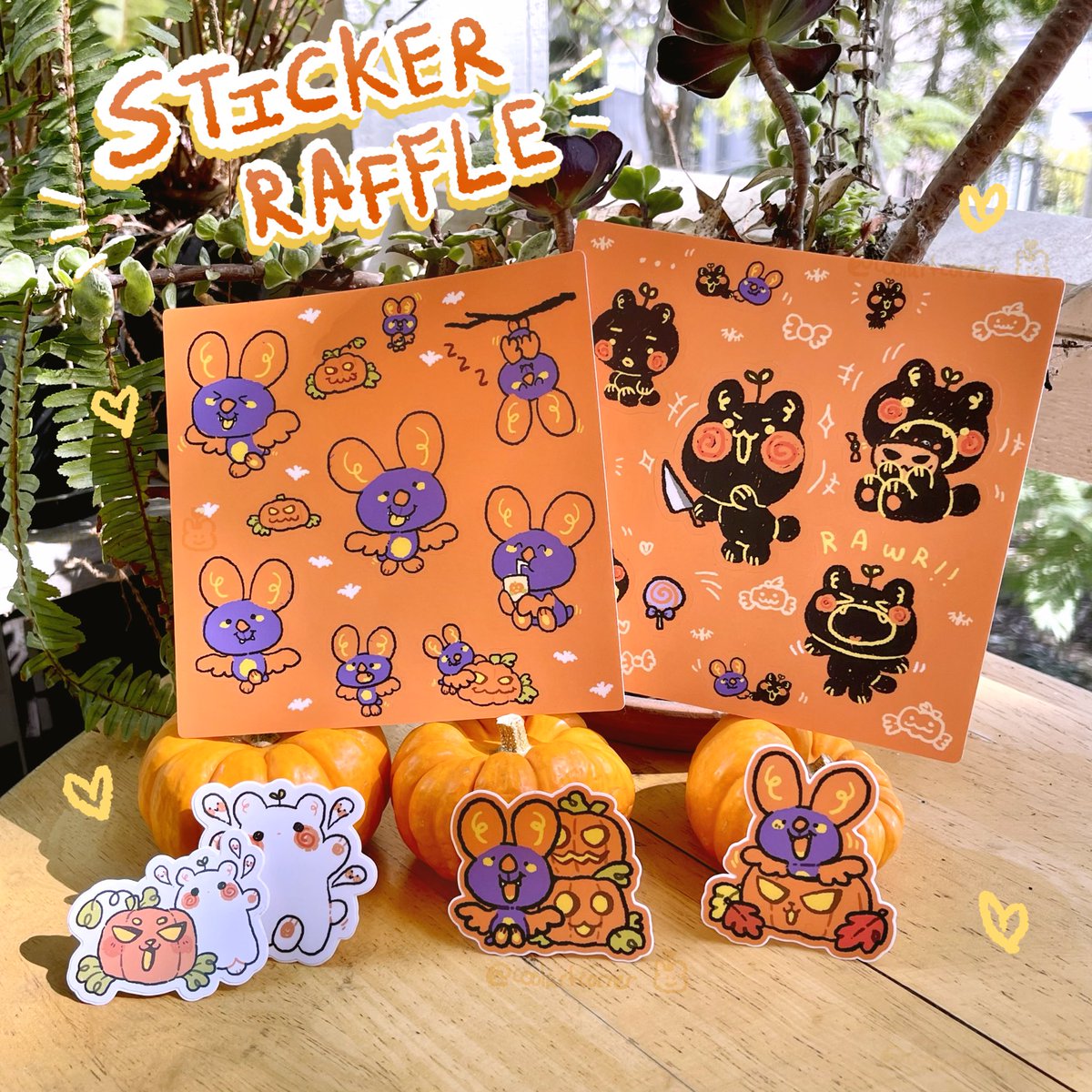 🦇🐈‍⬛🎃STICKER RAFFLE🎃🐈‍⬛🦇

🎃just follow + rt to enter!

🐈‍⬛1st prize gets EVERYTHING in this pic 👀
🦇2nd prize gets 2 sticker sheets!
🐈‍⬛3rd prize gets 2 stickers of their choice from my shop!

✨all winners will get a special discount code + extra goodies!🥰
👻ends on the 31st!