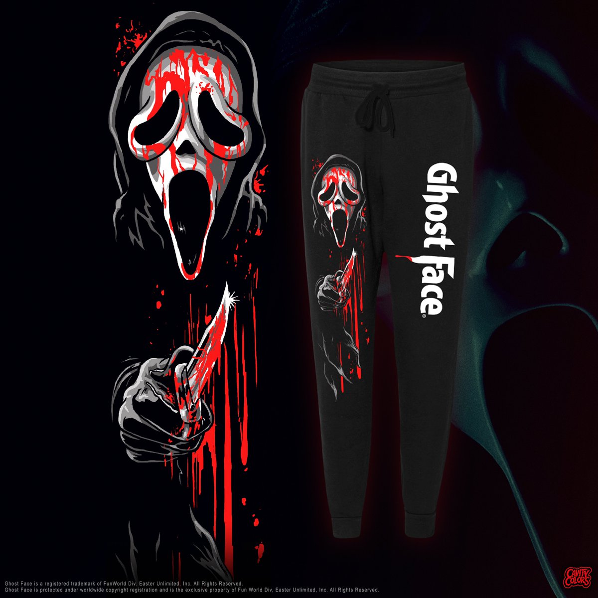 CAVITYCOLORS's tweet photo. Retweet if you need a pair! 🔪🎃😱 Our officially licensed GHOST FACE collection includes these SHARP and ultra cozy sweatpants, perfect for lounging around and watching your FAVORITE scary movies…

Shop 👉 https://t.co/PiLs1aUh8B

#ghostface #ghostfacelives https://t.co/qiRjPhMmuQ