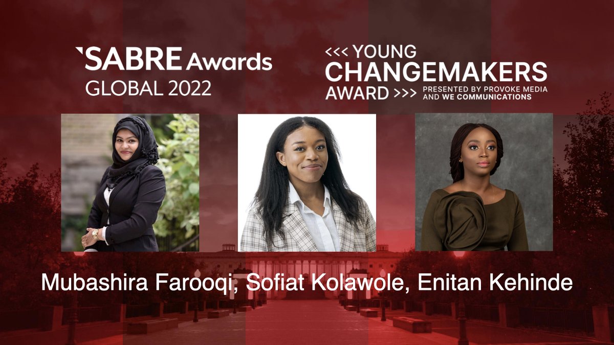#GlobalSABRE Winner: YOUNG CHANGEMAKERS- <a href="/MubashiraNF/">Mubashira N. Farooqi</a>, Sofiat Kolawole, and <a href="/EnitanK_/">E.K.</a>  @WEComms