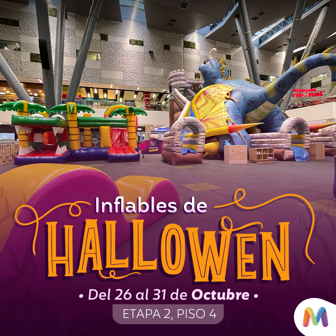 ¡Ven y diviértete saltando sin parar en los Inflables de Halloween! 🎃 

Registra tus facturas y obtén un 50% de descuento en el ingreso. 🎟

📍Etapa 2, piso 4.

Consulta más información en mayorca.com.co