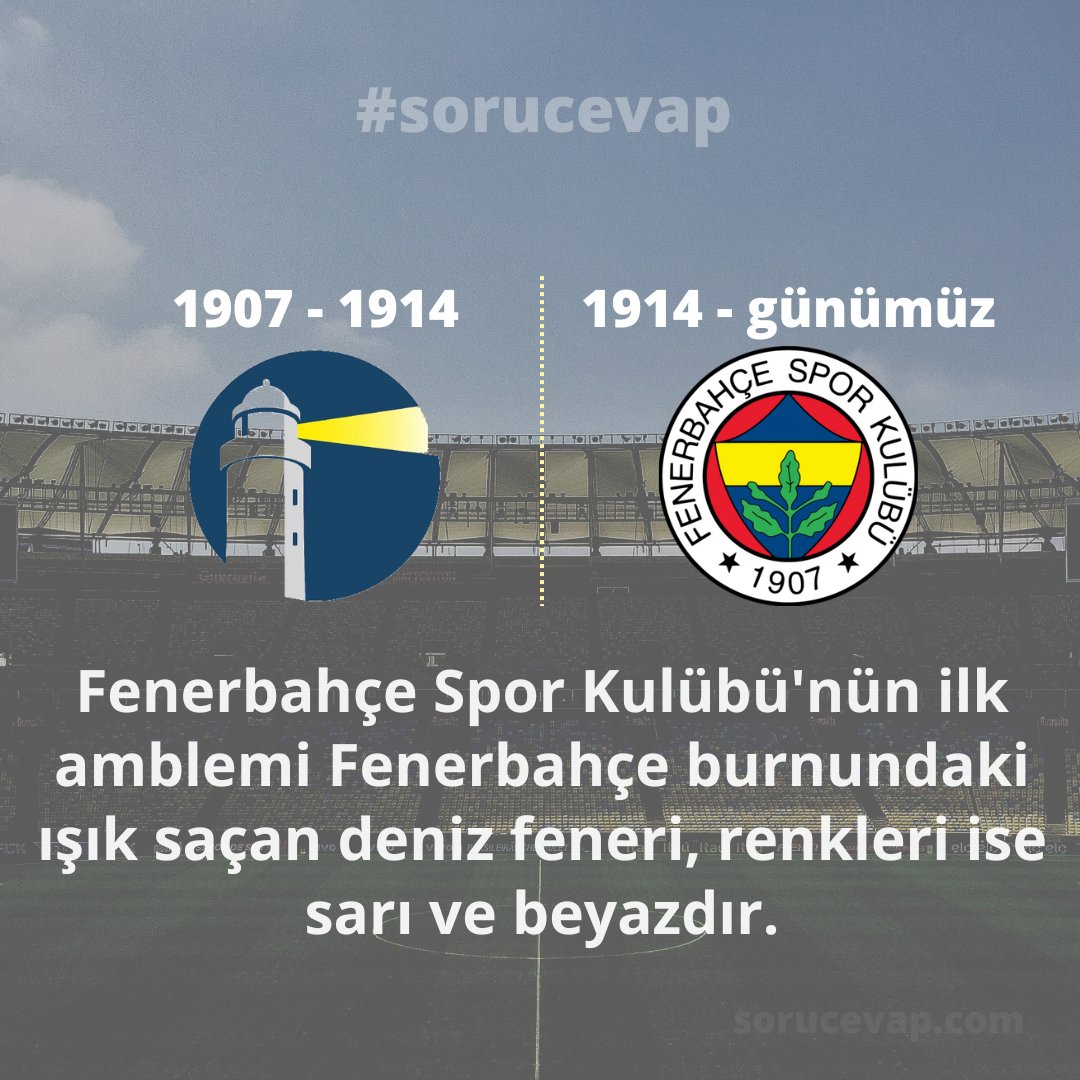 sorucevap's tweet photo. Kısa bilgiler #sorucevap
Fenerbahçe Spor Kulübü'nün ilk amblemi Fenerbahçe burnundaki ışık saçan deniz feneri, renkleri ise sarı ve beyazdır.
#tarih #futbol #fenerbahce #sporkulubu #fenerbahcelogosu #fenerbahcetarihi #futboltarihi #gercekbilgiler #yenibilgiler #ilgincbilgiler https://t.co/Jnr3nH8qF8