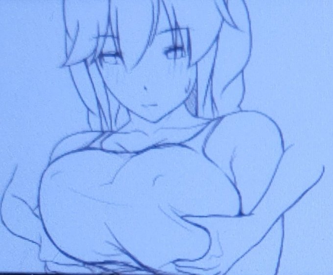 今描いてる絵と会社で書いた絵
(回転するプーリーとベルトに手を突っ込んじゃダメの図) 