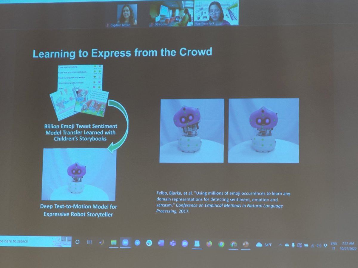 Thrilled to participate to the SCIAR workshop sciar-workshop.github.io this morning at <a href="/iros2022/">IROS2022</a>. Loved the opening talk by <a href="/robohaewon/">Hae Won Park</a> demonstrating that #learning entails establishing a rapport and showing how a #robot could learn to do that in long term #HRI #CognitiveRobotics