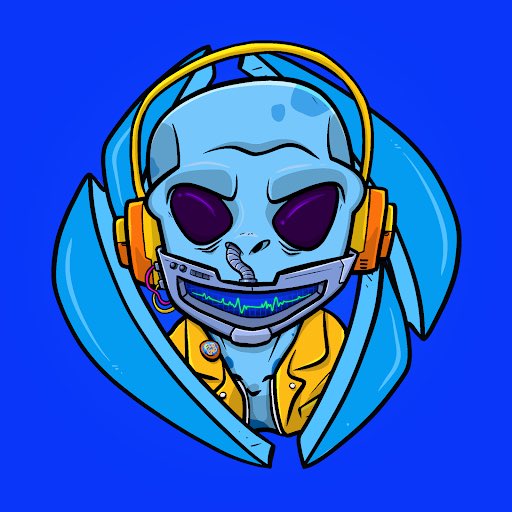CryptoUPOD's tweet photo. @NryptoCFT @ENSMaxisNFT Blue alien in blue ring on blue background.. oh and yellow beats with yellow jackets! #alienblues #complementarycolors #ensmaxis https://t.co/jbZnhbYIUg