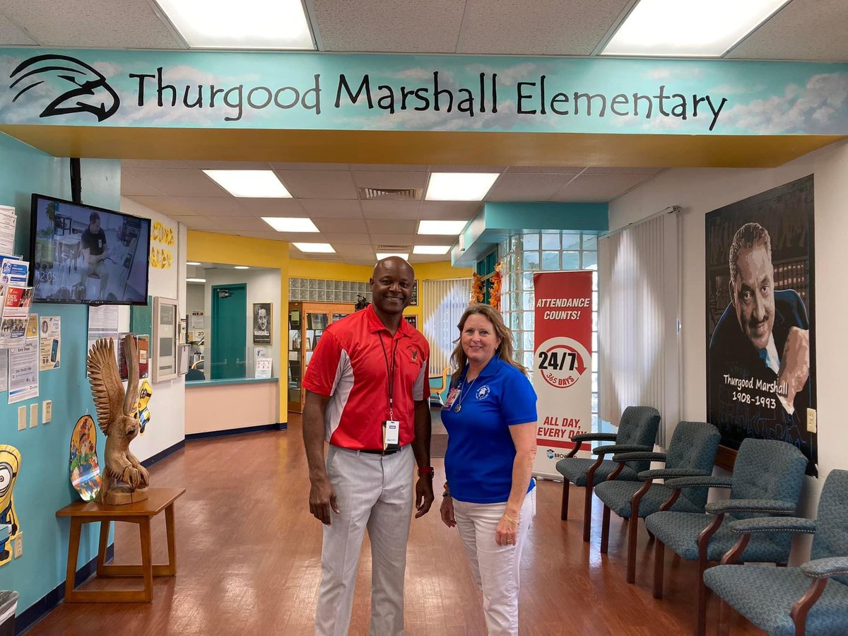 It was so nice to visit with Principal Billins at Thurgood Marshall ES. They have a Headstart 3&amp;4 program as well as a specialized PreK. There is a focus on health and wellness in the curriculum and they have a special wellness room with resistance bands and exercise equipment.